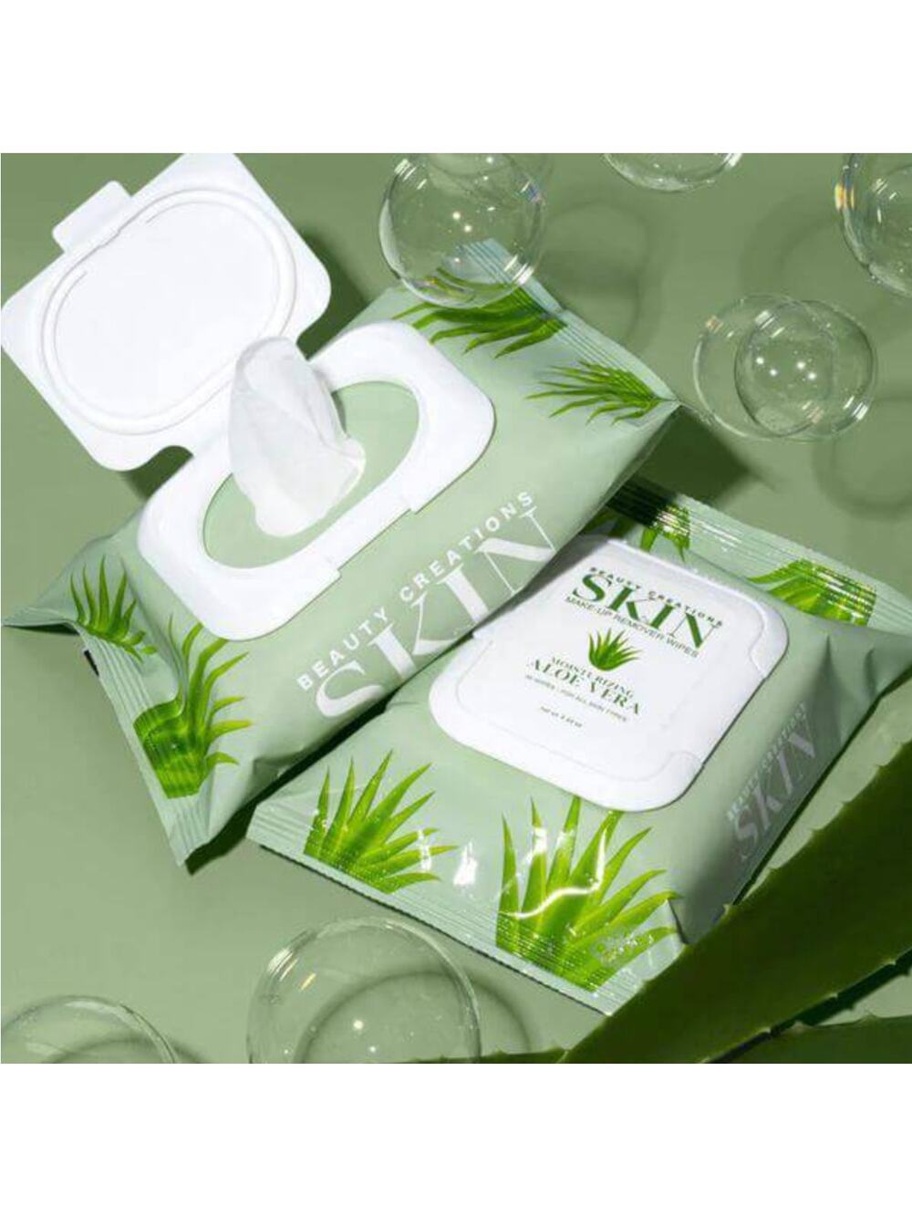 Beauty Creations SKIN Aloe Vera Moisturizing Makeup Remover Wipes NEW